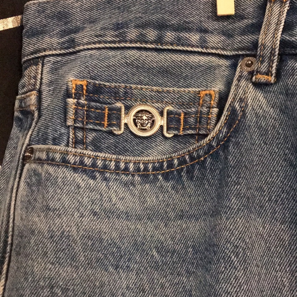 New Authentic Versace “Biggie Medusa” Nonstretch Denim Jeans – Size 34 - Picture 13 of 17